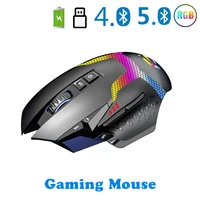 kuwfi 2 4g wireless mouse bluetooth4 05 0 rgb rechargeable ergonomic gaming mouse led backlit wired computer mause for laptoppc