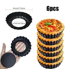 6 шт., 4-дюймовые формы для торта, форма для выпечки, антипригарная съемная нижняя мини-форма, набор из углеродистой стали, консервные банки