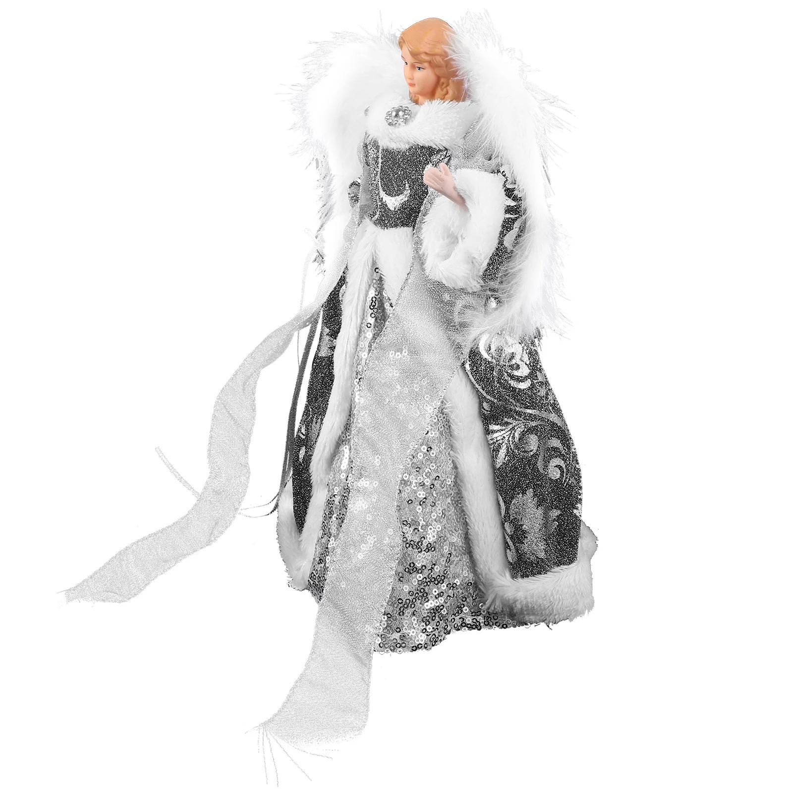 

Xmas Tree Decorations Angel Home Desktop Statue Christmas Topper Fabric Statues Ornaments Crafts Figurines