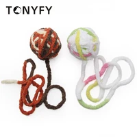 3pcs cat toys colorful plush ball of yarn kitten molar nip resistant cotton balls long tail cats playing games interactive toys