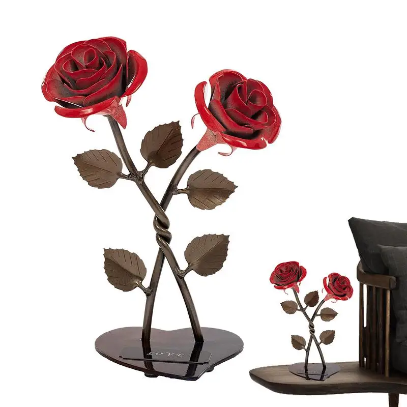 Фигурка красной розы универсальная блестящая имитация модель сада спальни