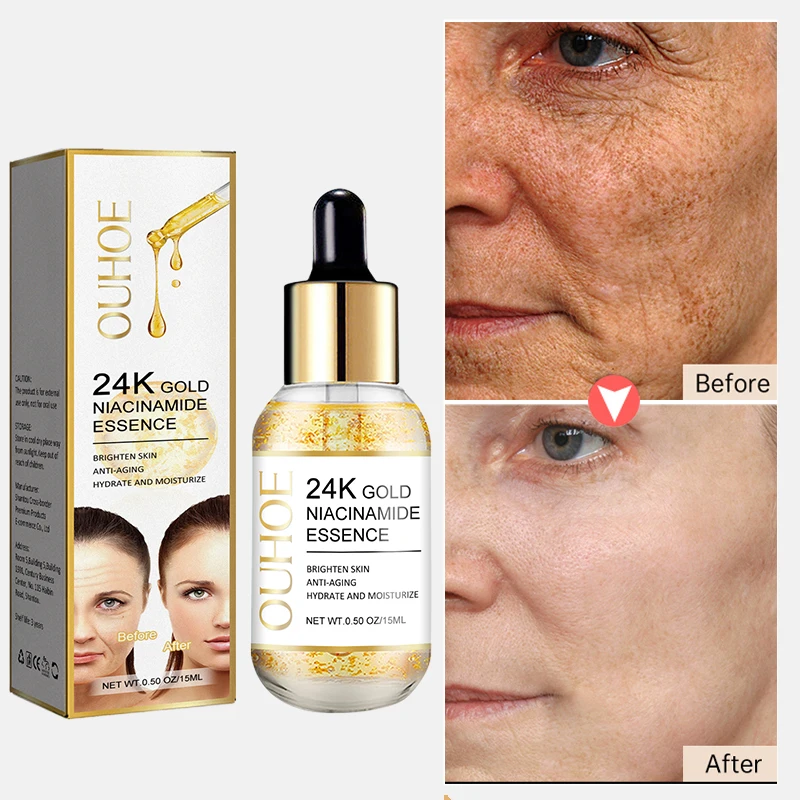 24k Face Anti-Aging Serum Effective Removal Wrinkle Firm Lift Fade Fine Line Moisturizing Brighten Face Korean Skin Care Product