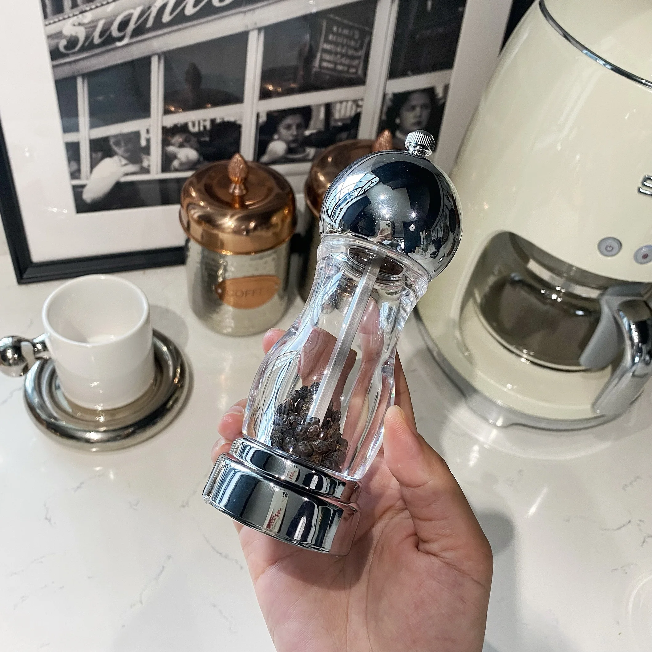 Мельница для соли и перца высококачественная прозрачная мельница морской специй