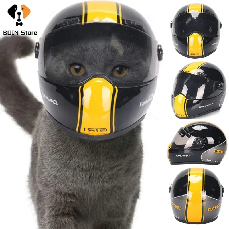 

Cute Pet Helmet Cat Dog Cap Outdoor Motorcycle Helmet for Puppy Anti-Collision Hat Styling Photo Rabbit Decoration Mini hats Din