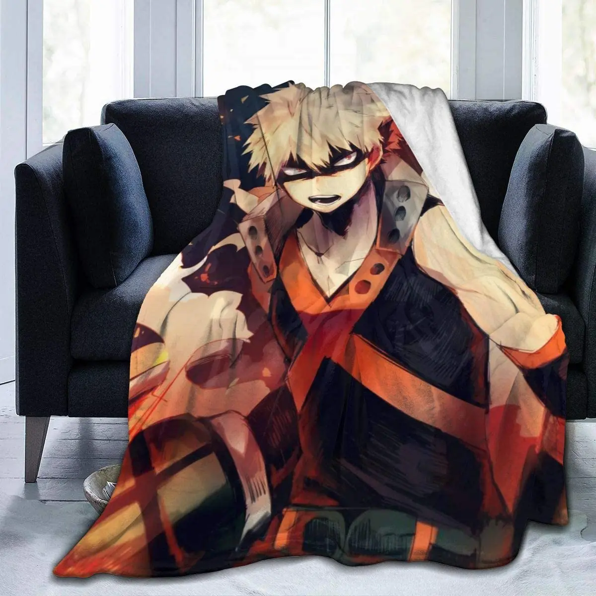 

My Hero Anime Blanket Super Soft Flannel Microfiber Thermal Blankets, Suitable for Living Room Sofa Bed Throw Blanket Bakugo