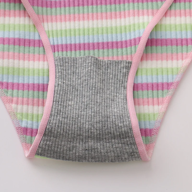 WarmSteps Cotton Women's Panties Hot Sale Striped Underwear Female Breathable Briefs Sexy Lingerie Sports Comfortable Underpants