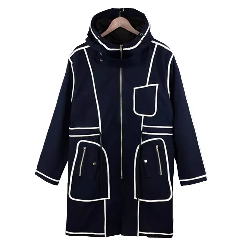 

NEW 2023 Quality Trench Jacket Coat Men Autumn Classic Long Coat Men Trench Solid Long Windbreaker Vintage Blends