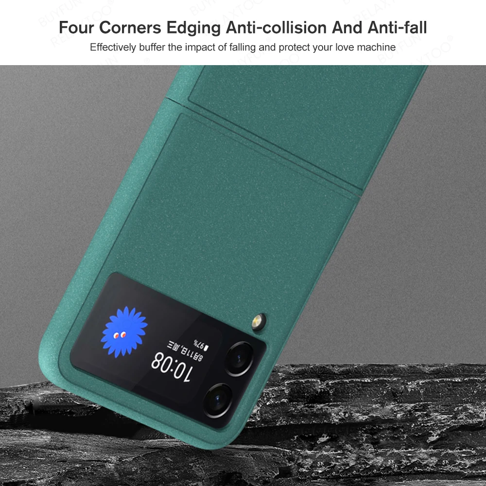 Матовый защитный чехол с петлями из песчаника для Samsung Galaxy Z Flip 3 5G тонкие