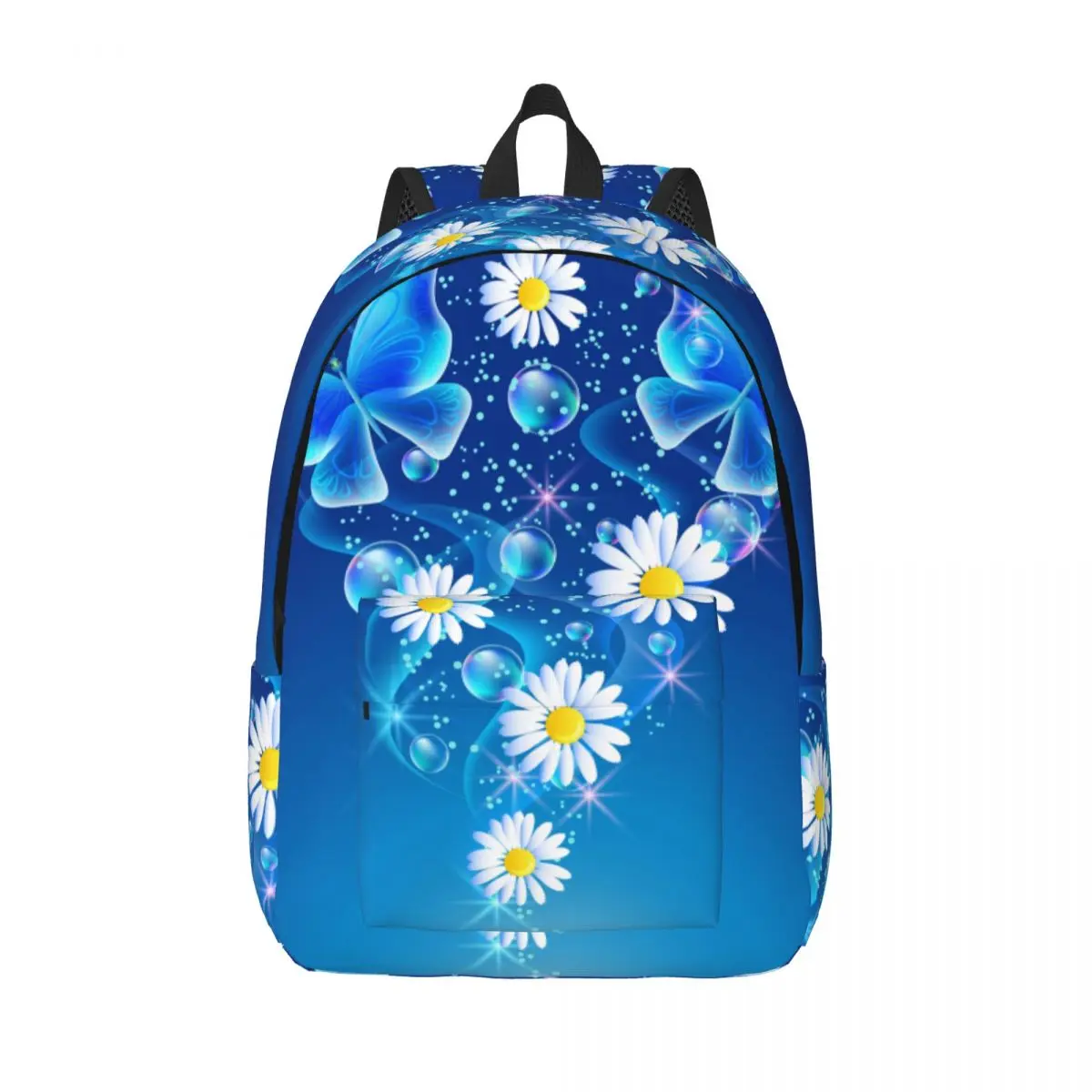 

Butterflies With Bubbles And Daisy In The Sky Backpack Unisex Travel Bag Schoolbag Bookbag Mochila