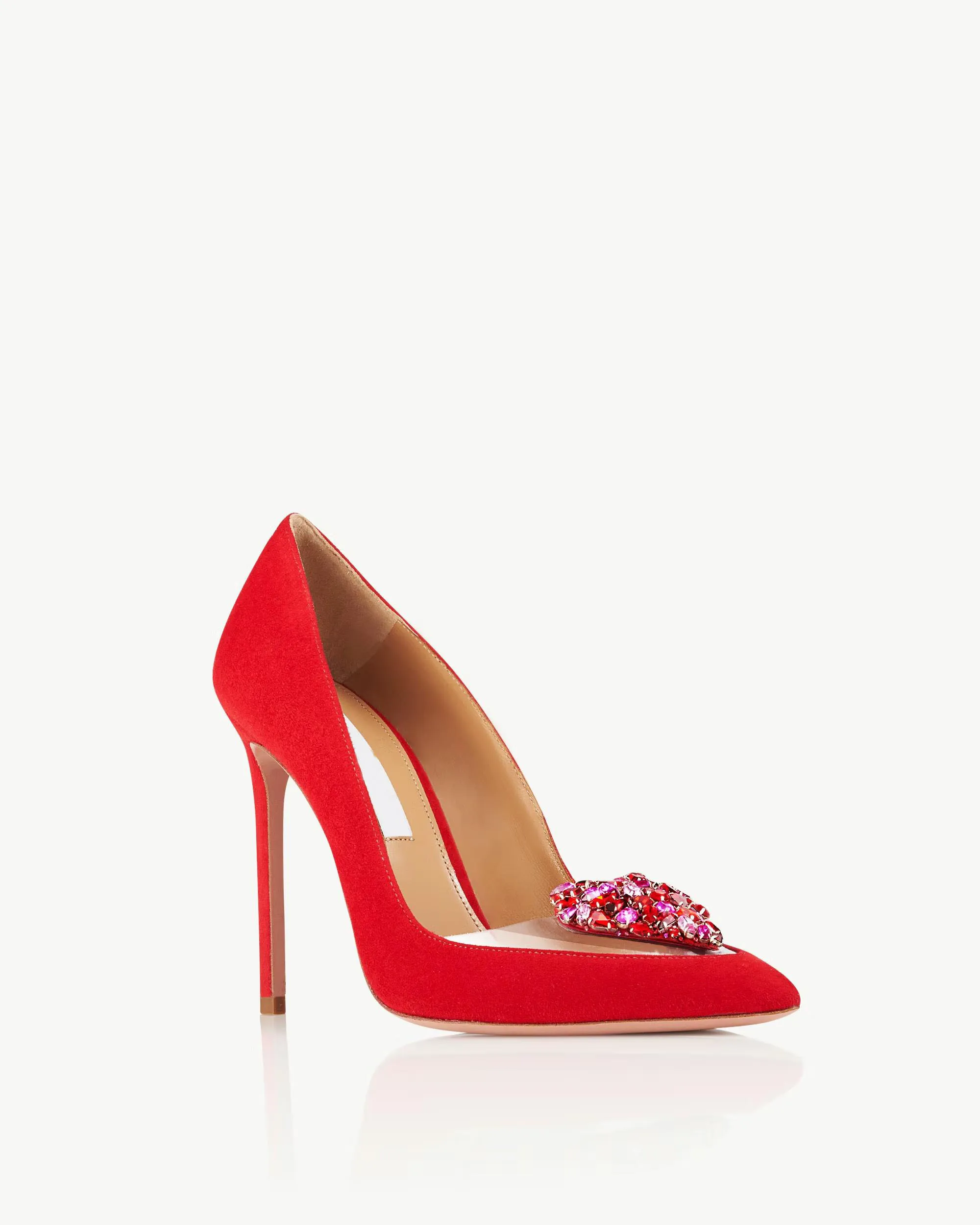 

Women Shoes Love Me Pumps 105mm Stiletto Heel Red Jeweled Crystal Hearts Wedding Pumps