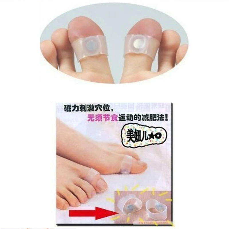 

2 Pcs/Set Toe Rings Silicone Rubber Foot Magnetic Toe Ring Diet Slim Slimming Body Toe Ring Weight Loss Burning Fat Ring