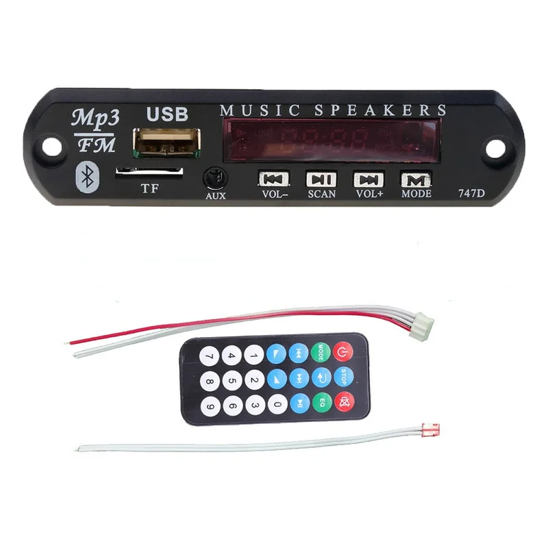 Беспроводная Плата декодера громкой связи Bluetooth 5 0 DC 9V 12V MP3 WMA аудио модуль USB TF