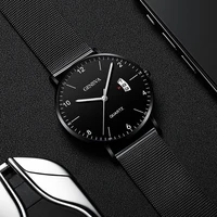 2022 the new mens watches stainless steel mesh belt quartz minimalist calendar date watches men casual leather wrist watch