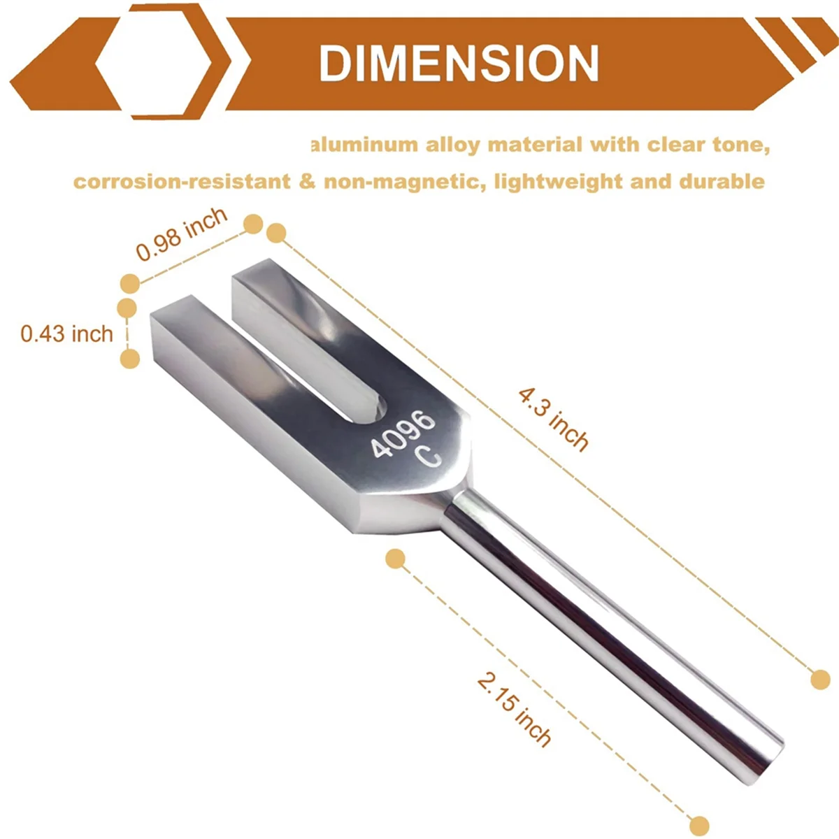 Вилка для настройки 4096 Гц вилка кристаллов лечения медицинская с деревянным