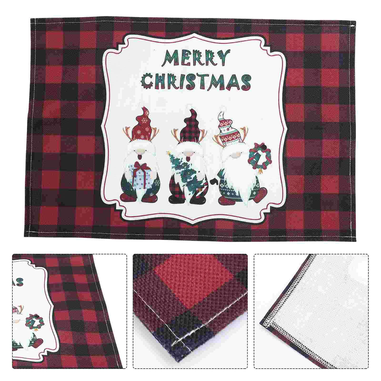 

4pcs Christmas Elements Placemats Xmas Party Placemat Ornament Creative Placemat