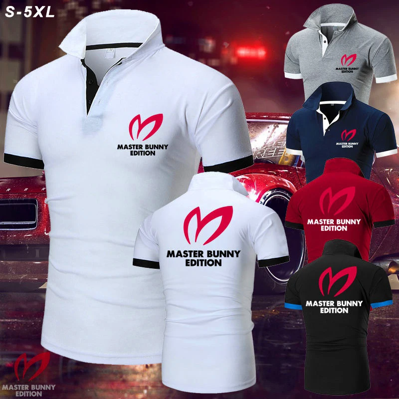 

2023 Summer Men's Polo Shirt Golf Sportwear Fashion T-shirt Personality Master Bunny Printed Short-sleeved Casual Tee Shirt Tops
