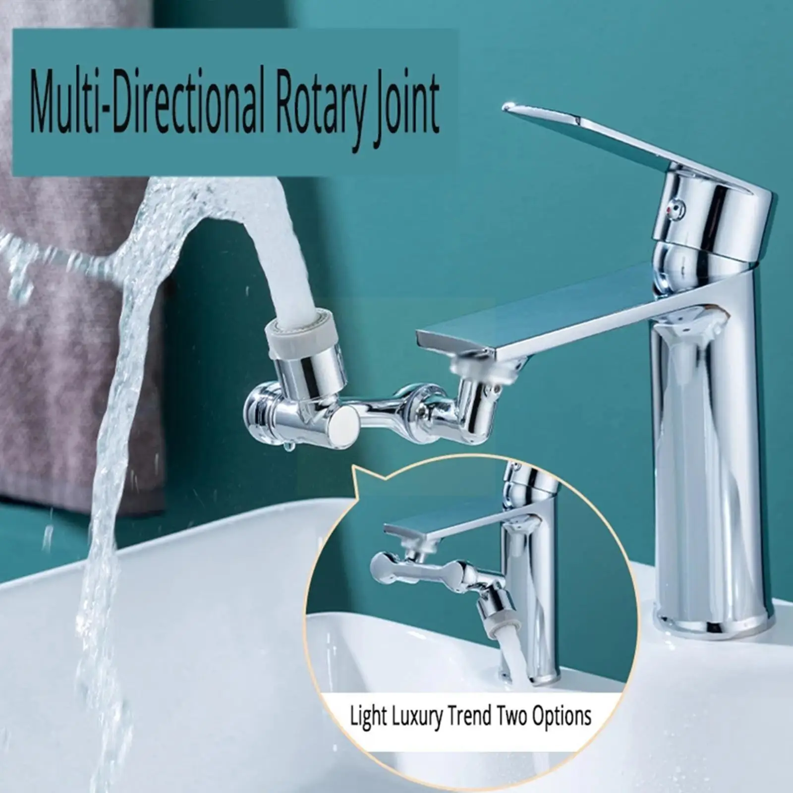 

Универсальный поворотный удлинитель для смесителя на 1080 °, аэратор, Роботизированный адаптер к аэратору, фильтр для раковины, кухонный рыча...