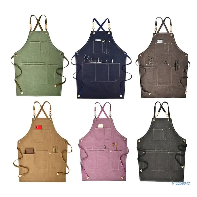 

Профессиональный фартук шеф-повара, фартук с карманами, тканевый материал для мужчин и женщин, Прямая поставка