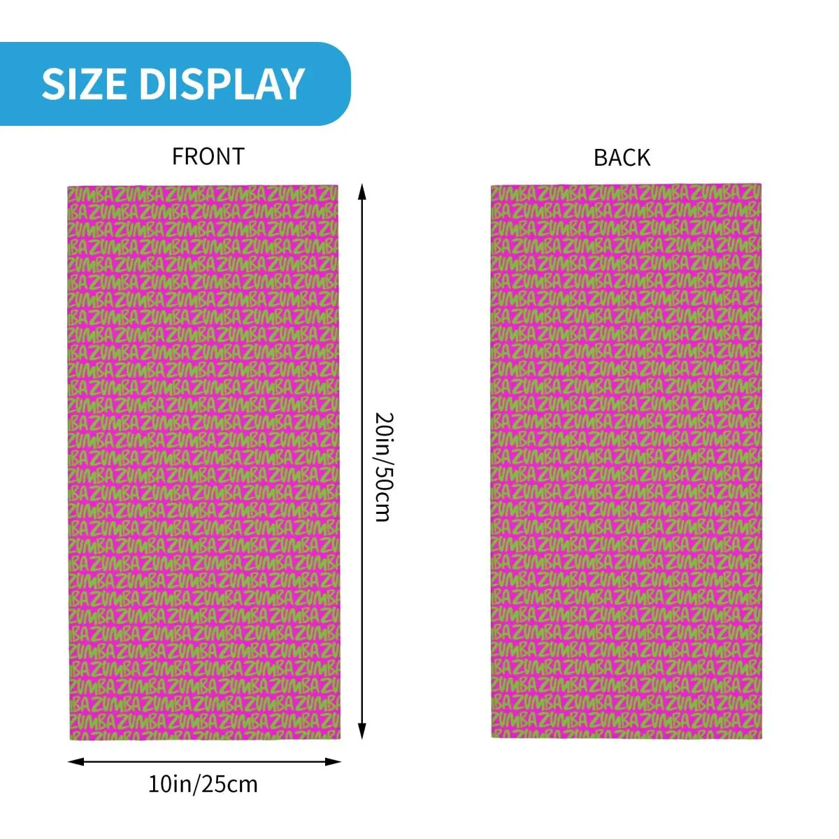 Пользовательские Z-zumbas танцевальный фитнес узор бандана утеплитель для шеи