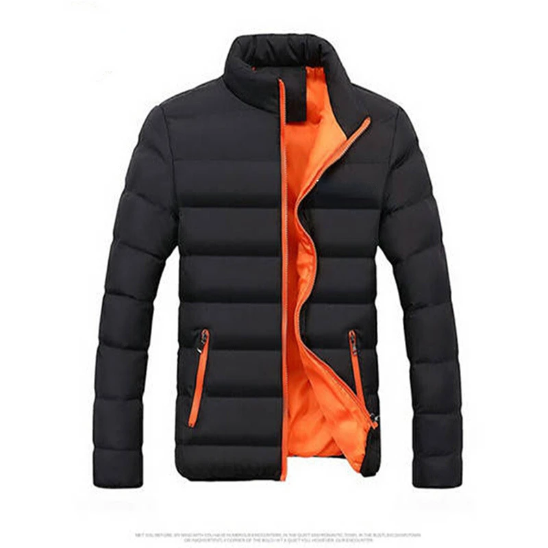 Thick Men New Warm Parka Jackets Winter Casual Men's Outwear Coats Solid Stand Collar Male Windbreak Cotton Padded Down Jacket