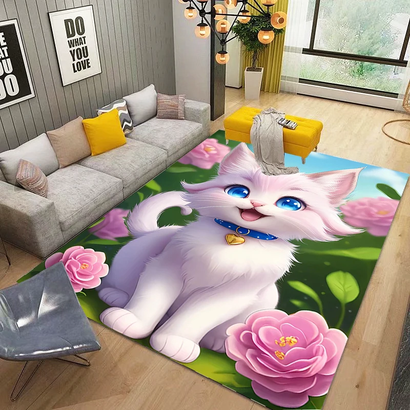 

Color Cat Fashion Home Decoration Plush Carpets Bedside Home Decoration Carpet Outdoor Camping Mats Children's Crawling Mat