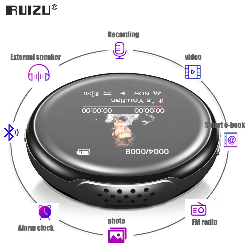Оригинальный MP3-плеер RUIZU M1 Sport Bluetooth 8 ГБ/16 ГБ с поддержкой экрана FM запись