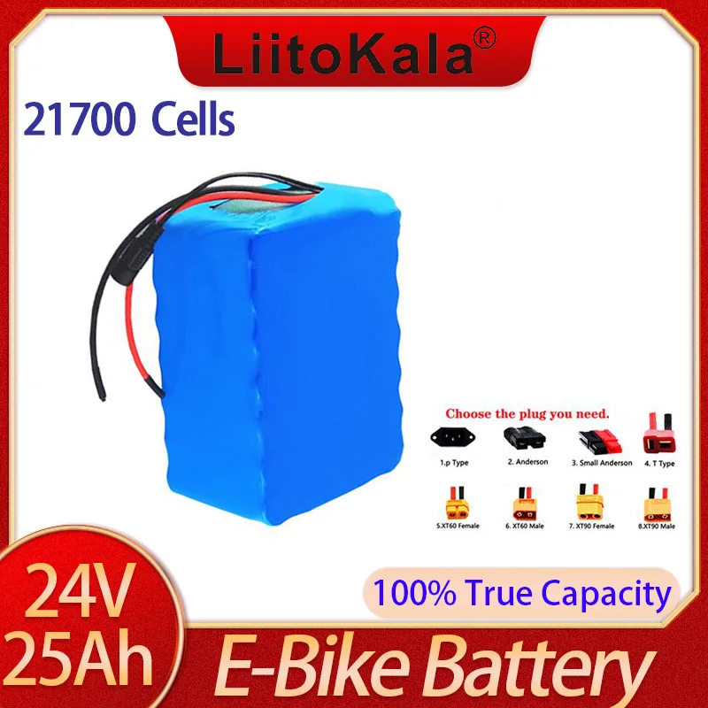 

LiitoKala 100% High Capacity 7s5p 24V 25Ah 21700 Battery Li-ion Battery Pack 29.4v Electric Bicycle Moped /Li-ion Battery