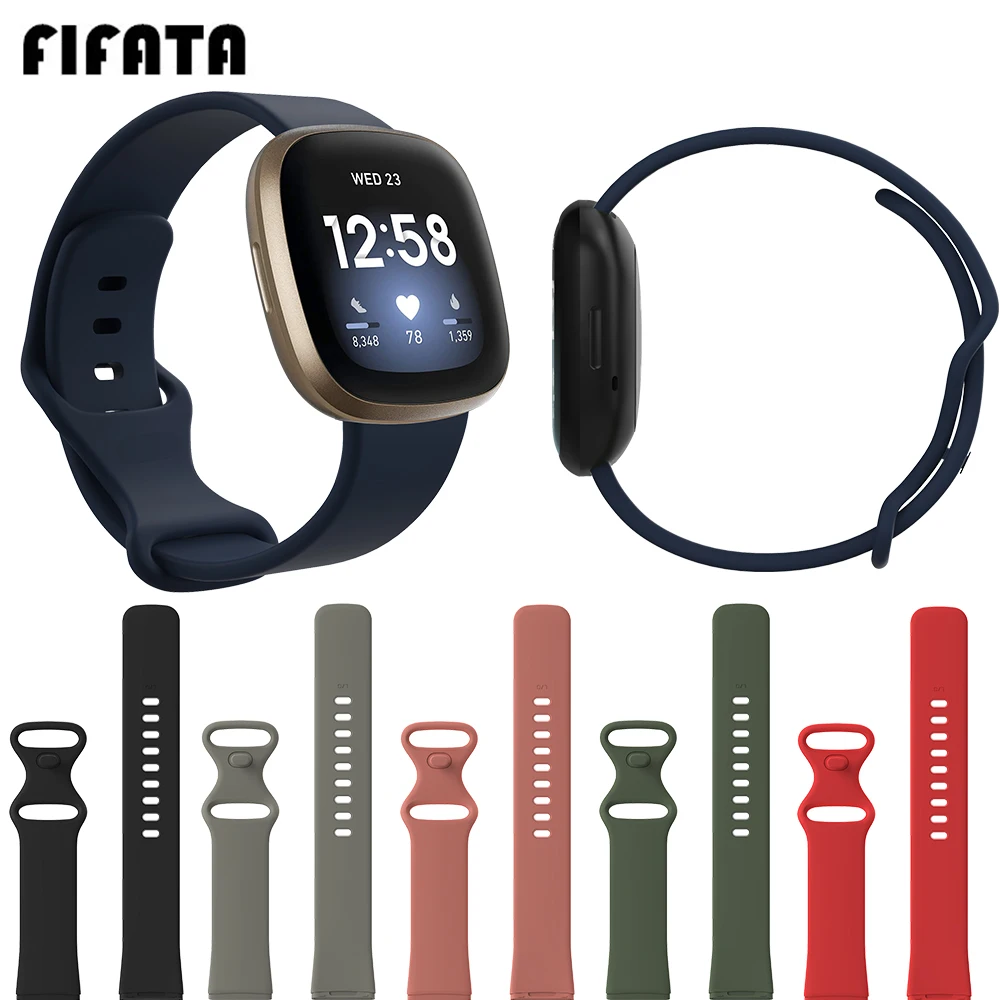 

FIFATA Colorful Soft Silicone Official Watch Strap For Fitbit Versa 3 4/Fitbit Sense Smart Watch Replacement Wristband ForFitbit