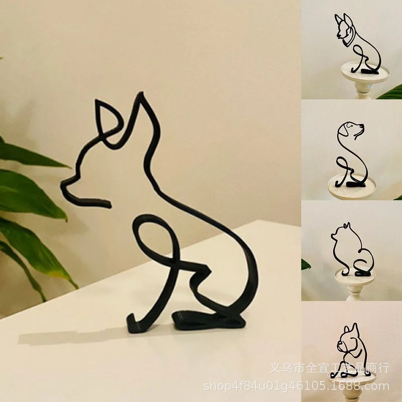 

Dog Art Sculpture Art Furnishing Articles Metal Decor Dog Lovers Minimalist Personalized Gift Modern Home Office Decoration