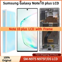 original 6 8amoled display for samsung galaxy note10 plus lcd with frame sm n975 lcd touch screen digitizer assembly with dots