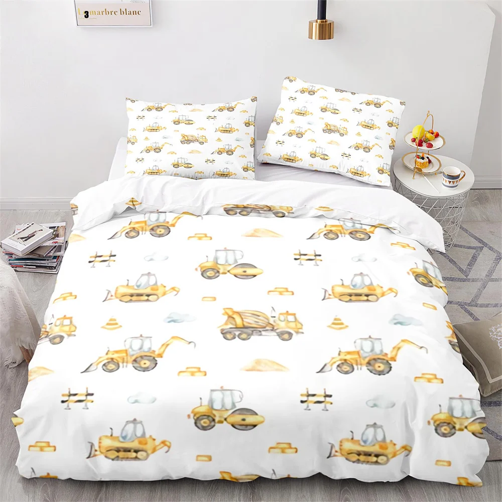 

Комплект постельного белья из полиэстера с пододеяльником для экскаватора и тягача