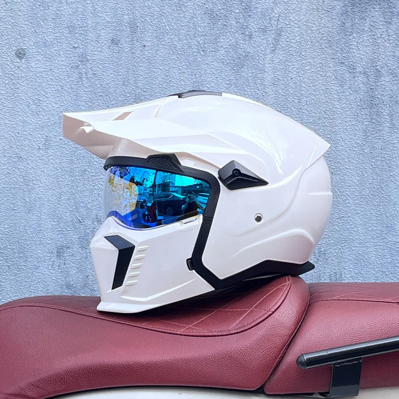 Demolition Combination Helmets ORZ Retro Helmet Motorcycle Full Men Women Summer Locomotive Four Seasons Rally