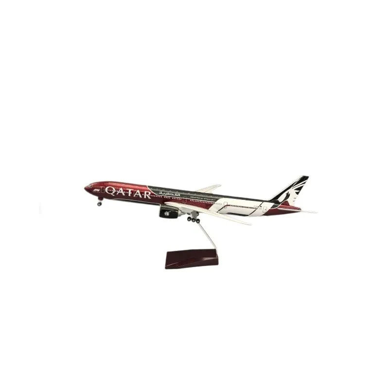 Модель самолета Qatar Airways B777-300 из литой смолы, 47 см (18,5 дюймов), с подставкой и шасси, коллекционный экспонат (art.: 3920dc760f389) - 3920dc760f389