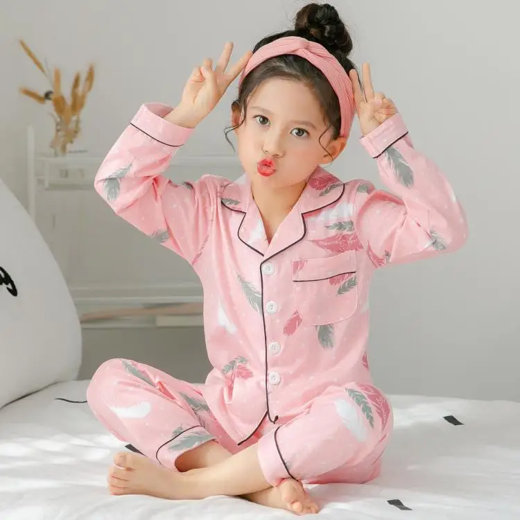 

Boys Girls Sleepwear Spring Cotton Pajamas Sets Children Homewear for Boy Pyjamas Kids Nightwear 2-12Y Teenage Pijamas Clothes