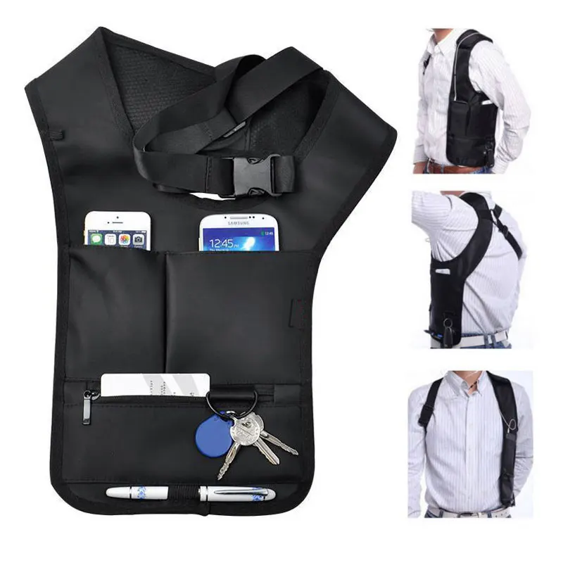 

Мужская многофункциональная дорожная сумка для подмышек, кожаная уличная Улучшенная сумка на плечо для мобильного телефона с защитой от кражи