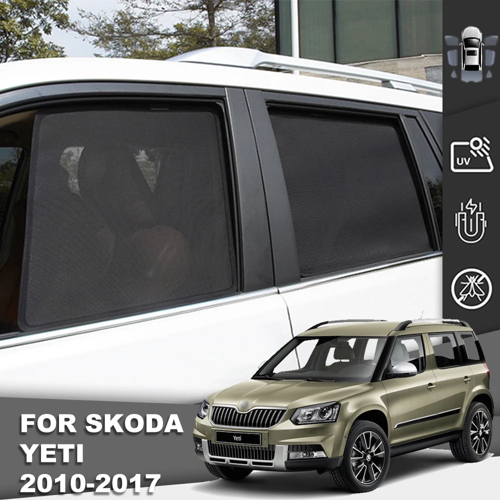 

For Skoda Yeti 2 2013-2017 Magnetic Car Sunshade Front Windshield Mesh Frame Curtain Rear Side Window Sun Shade Visor shield