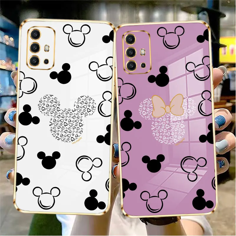 

Soft Plating Case For Motorola G30 G40 G50 G60 E6s E7 E7i G8 G9 Play Power Lite G Stylus Edge 20 Minnie Mickey Easy Head Drawing