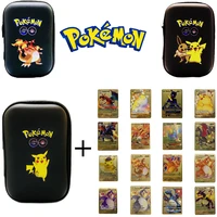 pokemon metal cards random 1 pcs card pack pikachu game battle card headphone pack can hold 60pcs card pack fire breathing drago