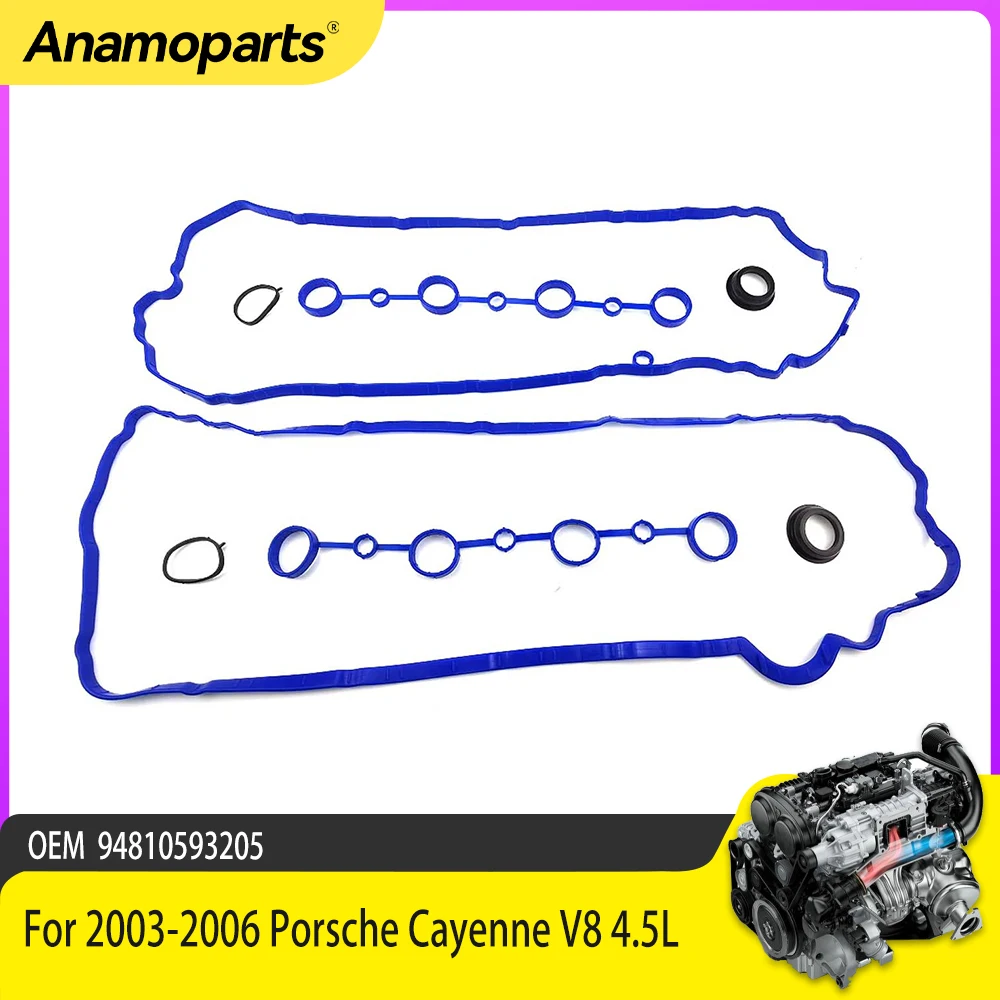

Детали двигателя, комплект прокладок крышки клапана, подходит для 4,5 л M48.50 для Porsche Cayenne Turbo 955 9PA 4,5L V8 Gas 94810593205 2003-2006
