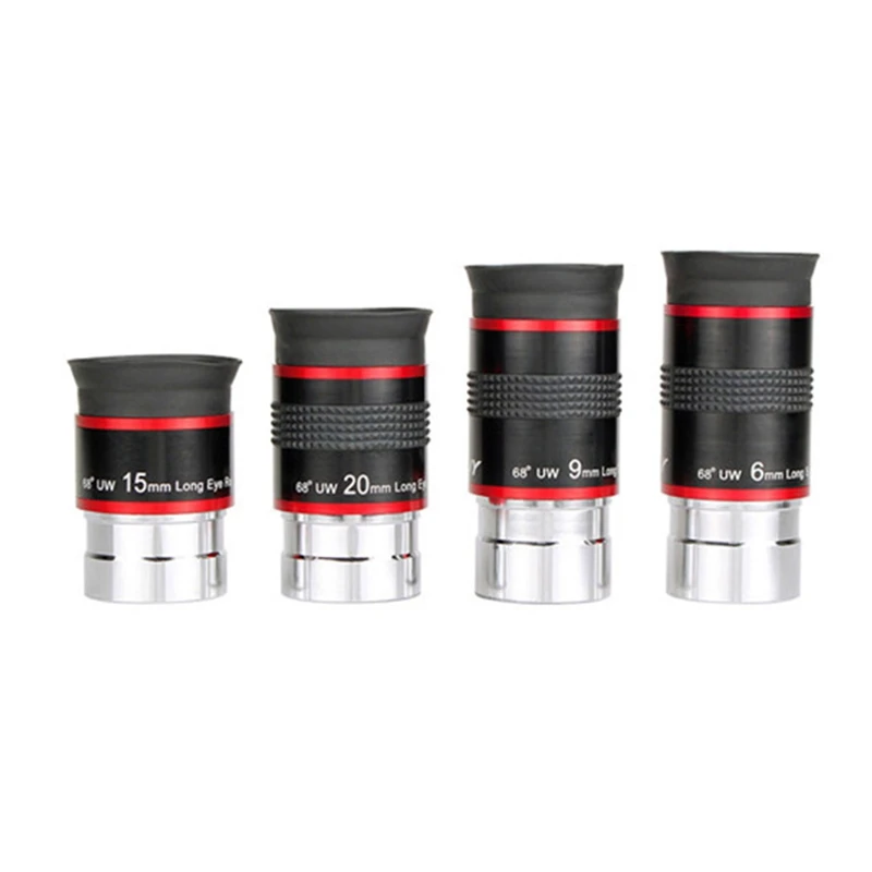 

Астрономический телескоп окуляр 1,25 дюйма 68 градусов ультра широкий угол Набор окуляров 6/9/15/20 мм аксессуары для телескопа