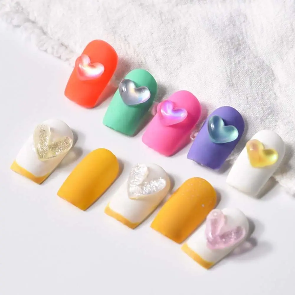 

Resin Manicure Accessories Love Heart Nail Ornament Nail Jewelry 3D Nail Drills Nail Rhinestones Heart Nail Decorations