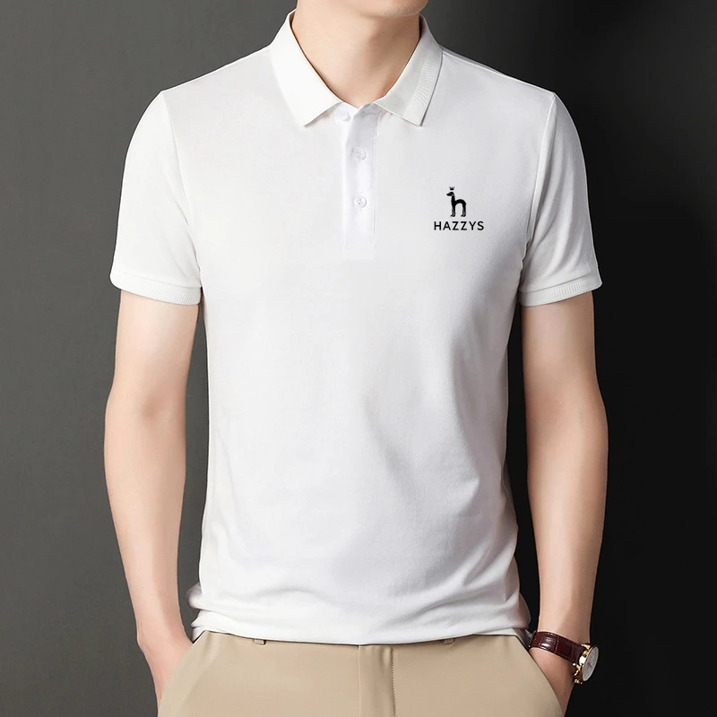 

Высококачественная яркая хлопковая брендовая летняя дизайнерская рубашка-поло Hazzys, повседневные топы с коротким рукавом, модная мужская о...