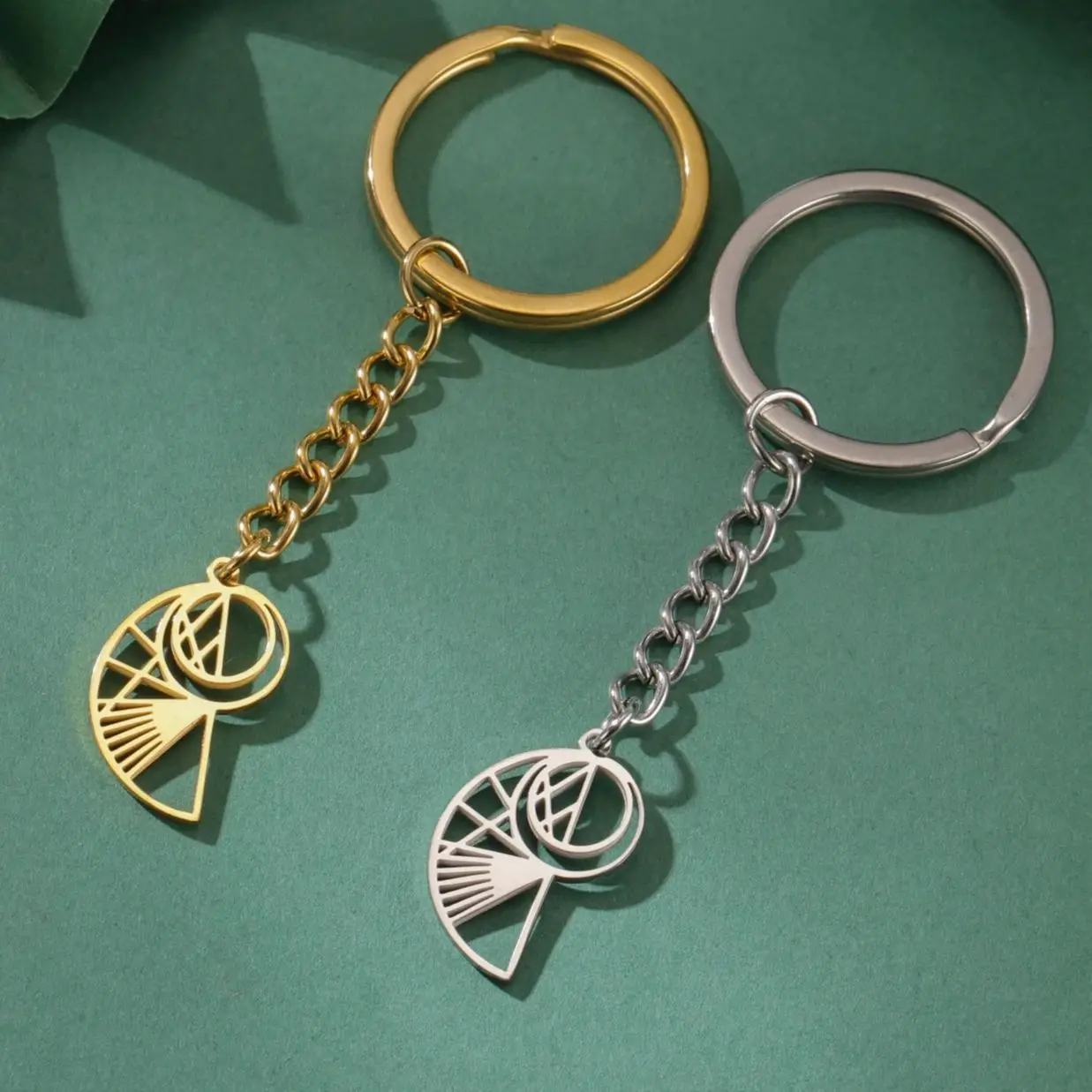 LIKGREAT новые тренды полые спиральные брелоки геометрические из нержавеющей стали