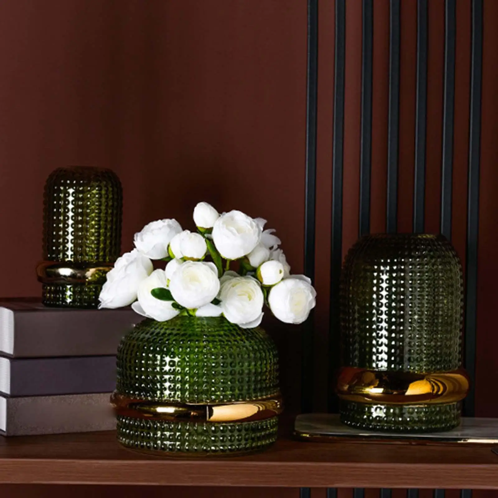 Прозрачная стеклянная ваза для растений с искусственными цветами современная