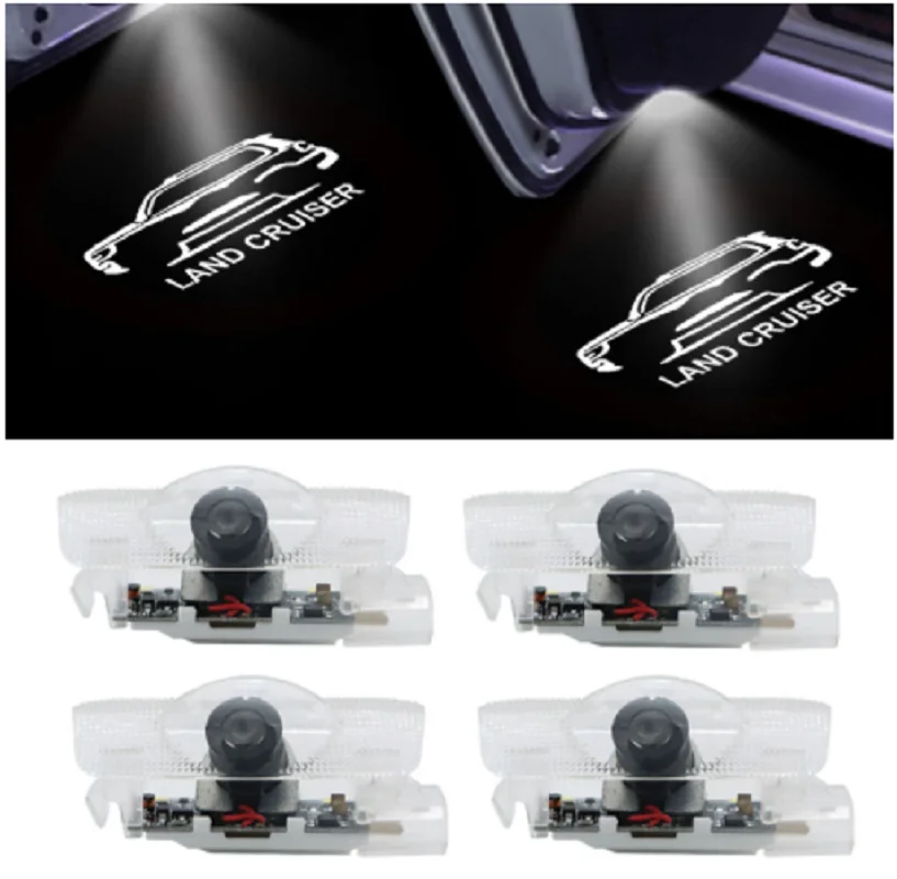 

2-4Pcs Car Door Welcome Light For Land Cruiser 2010-2018 LED Laser Projector Lamp Ghost Shadow Light Car Door Light Accessories