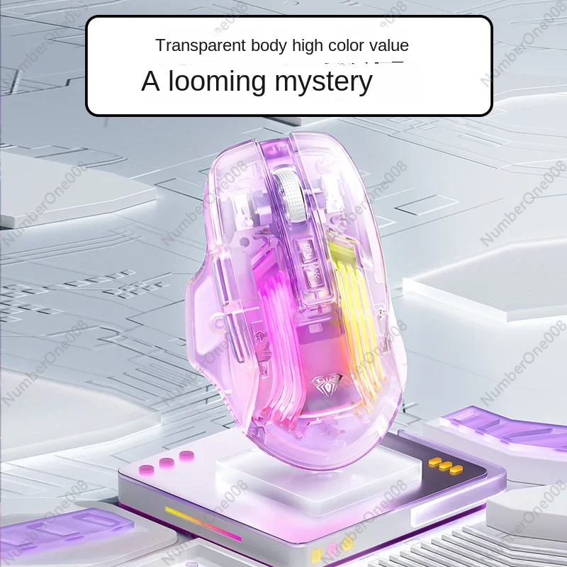 Прозрачная беспроводная Bluetooth мышь Tarantula Sc518 двойной режим 2 4 ГГц RGB светящаяся