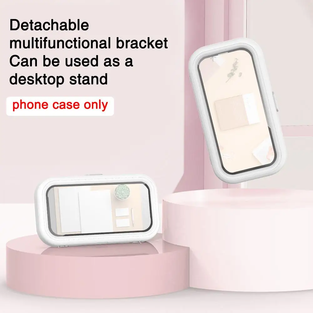 

Водонепроницаемый Кронштейн для телефона в ванную комнату без пробивания отверстий вращение на 360 ° регулируемый настенный держатель для телефона для душа ванной комнаты B5K2