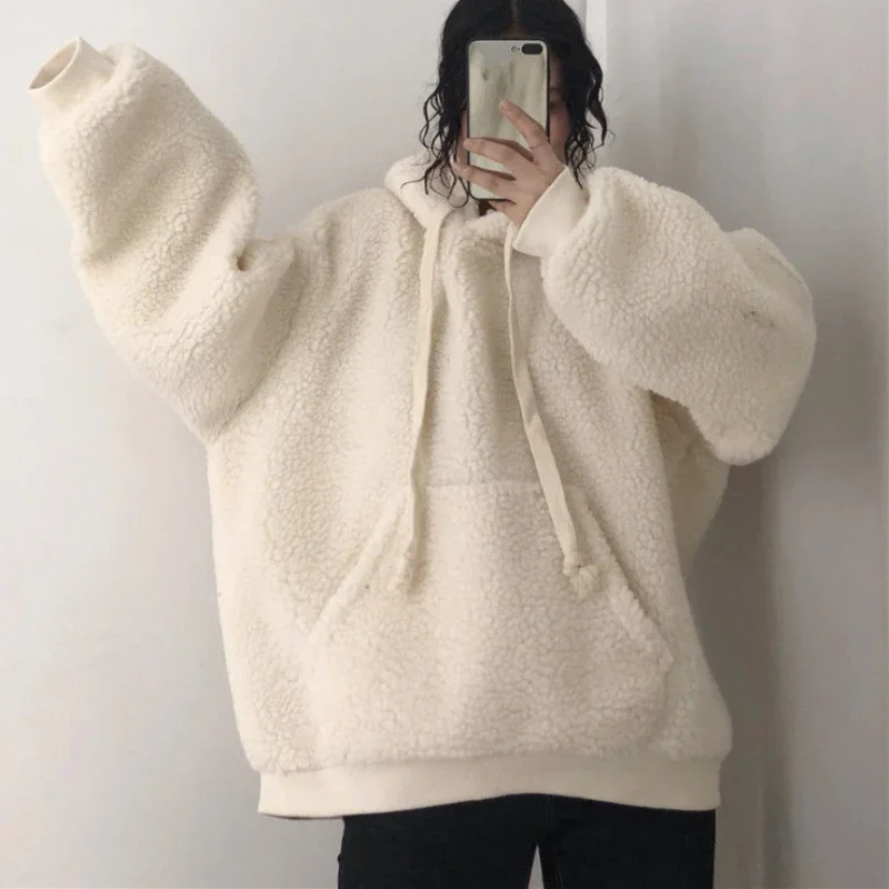 Толстовки женские однотонные уютные универсальные простые повседневные уличные