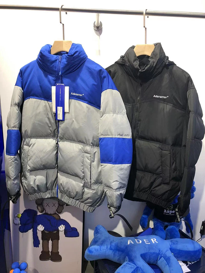 New Heavy 1225g Winter Trend Ader Error Color Matching Warm Down Jacket Fashion Ader Erro High Quality Men Women 1:1 Jacket
