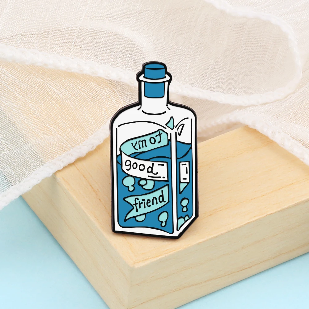 Новое поступление синие эмалированные булавки для бутылок с дрейфом сказочные